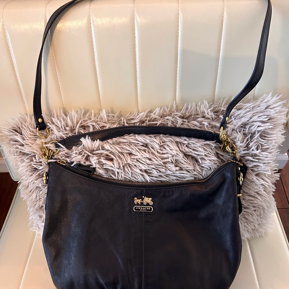 Coach Soft Black Leather Crossbody/Shoulder Bag, Like New. Storage bag included.